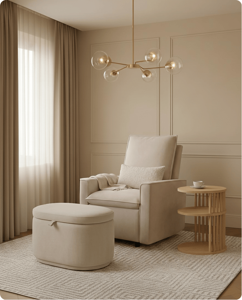 The Montauk + Storage Ottoman + Lumbar Pillow