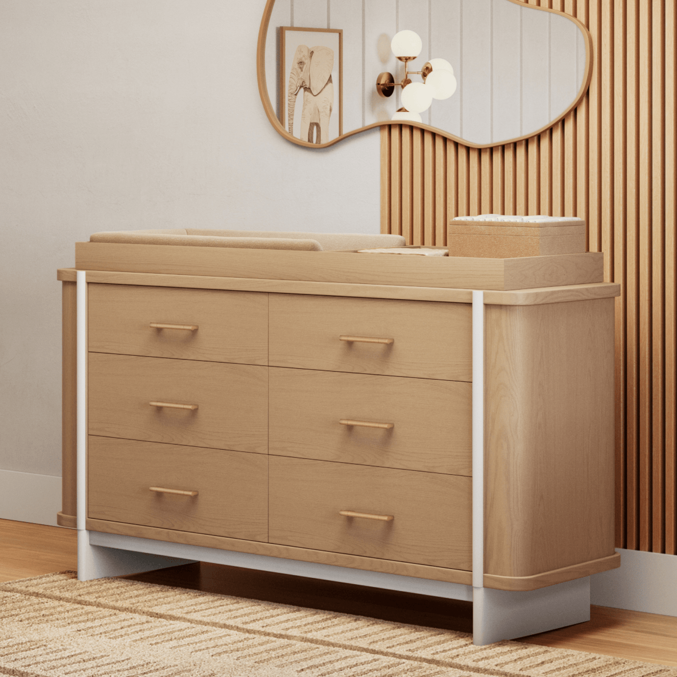 modern nursery dresser 6 Tips for an Organized  The Tribeca 6-Drawer  dadada baby The Charlie 6 Changing Tray | Oeuf