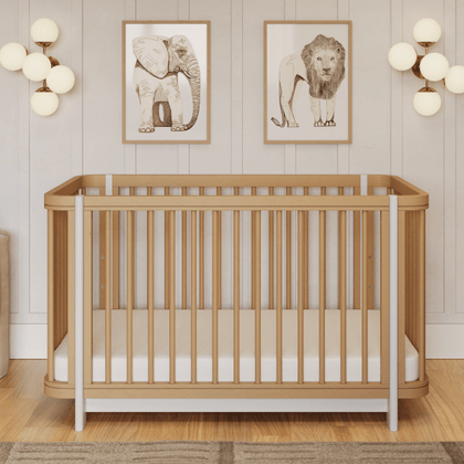 Mini crib natural wood sales