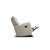 Beige upholstered chair with rounded armrests and cushioned seat